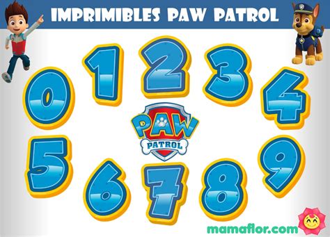 Números Paw Patrol - Imprimibles de Patrulla Canina | Paw patrol ...