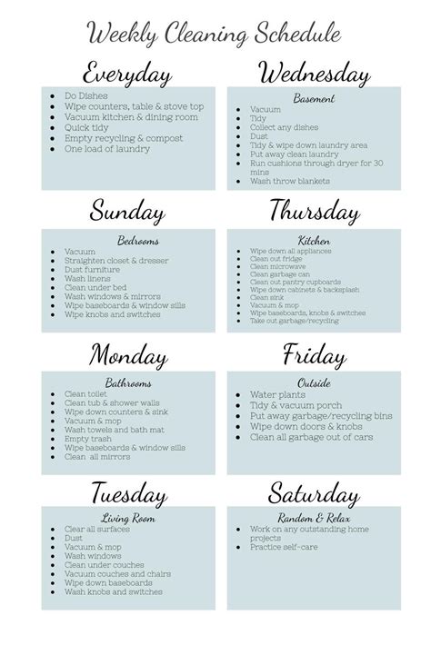 Cleaning Checklist/weekly Cleaning/ Printable Cleaning - Etsy