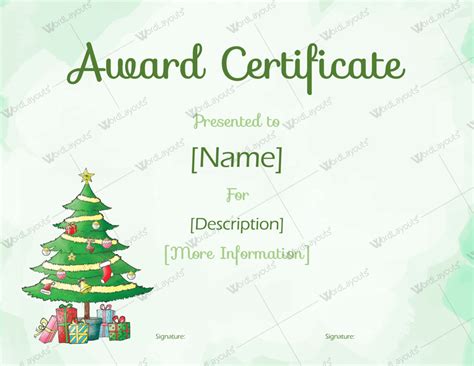 Christmas Themed Award Certificate Templates - Download in Word, PDF