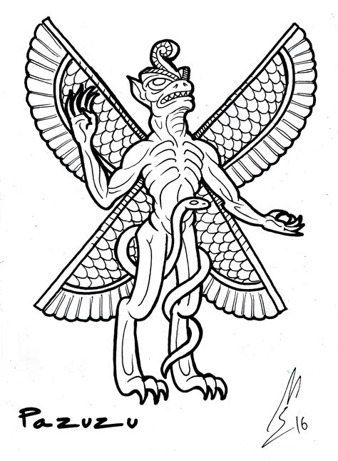 Pazuzu, a Babylonian and Assyrian demon. King of the demons of the wind, brother of Humbaba and ...