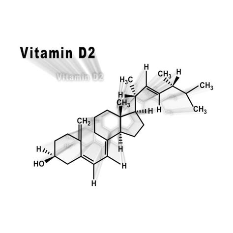 Premium Photo | Vitamin d2, structural chemical formula on a white background