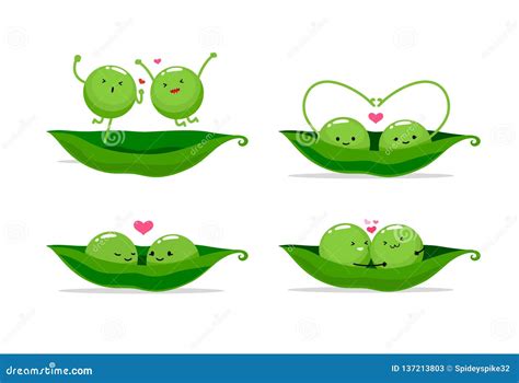 Two Peas in a Pod. Vector Illustration Stock Vector - Illustration of holiday, bean: 137213803