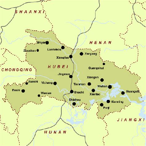 Hubei Maps, Hubei China Map, Hubei Tourists Map