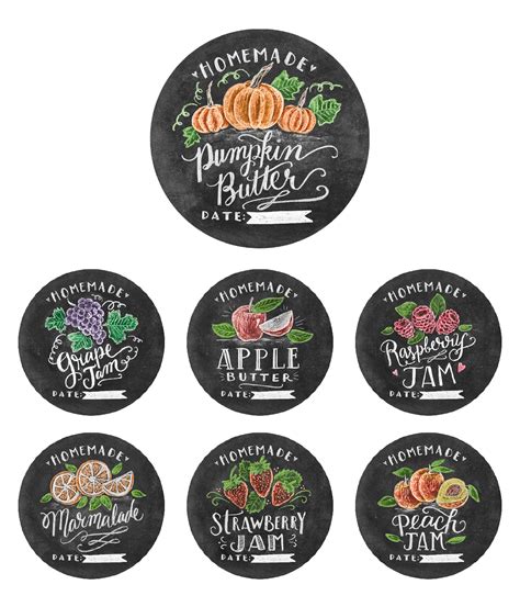 Chalk Art Jam Labels Hand-Drawn by Valerie McKeehan | Free printable labels & templates, label ...