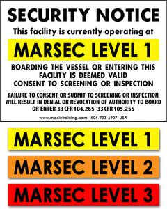 MARSEC Level Security Notice Combo Sign - Solid Core Aluminum – Moxie Training