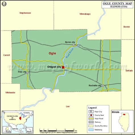 Ogle County Map, Illinois