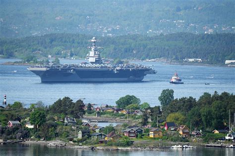 World's biggest aircraft carrier sails into Oslo for Nato exercises ...