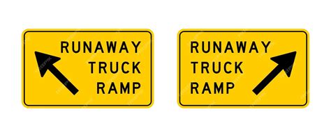 Premium Vector | Vector Runaway Truck Ramp Signs