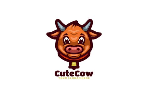 cute cow vector template logo design By GraphicHouse | TheHungryJPEG