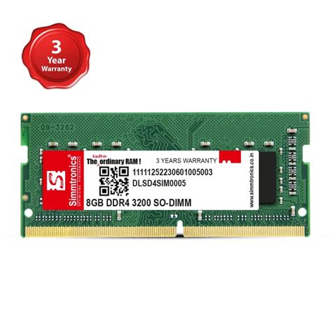 8GB DDR4 LAPTOP RAM 3200MHz - Simmtronics