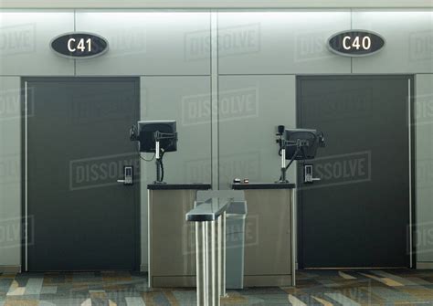 Two departure gate doors - Stock Photo - Dissolve