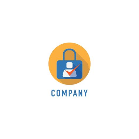 Personal Data Security Logo Design Template, Flat Design Long Shadow, Lock Symbol, Checklist ...