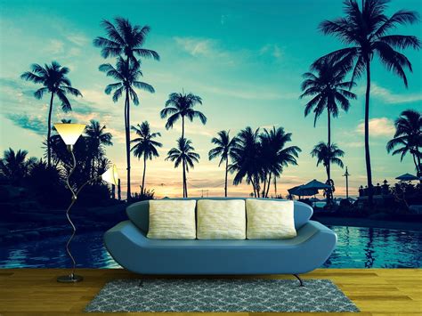 wall26 - Soft Twilight of the Amazing Tropical Marine Beach. - Removable Wall Mural | Self ...