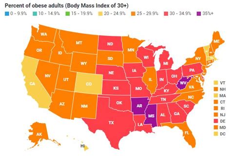 US Obesity Levels by State - Obesity - ProCon.org