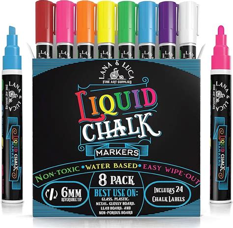 Amazon.com : Liquid Chalk Markers for Blackboards - Bold Color Dry ...