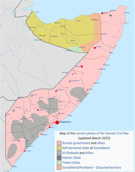 Current phase of the Somali Civil War - Maps on the Web