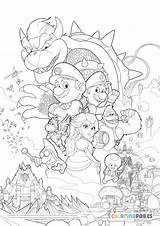 Free Super Mario Bros Movie Poster Coloring Page sketch template