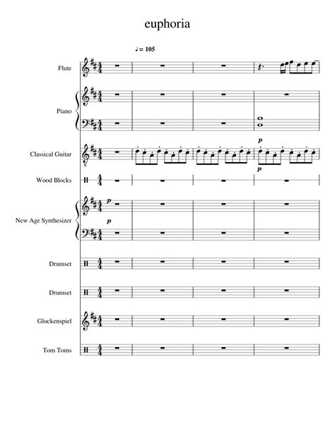 Euphoria Sheet music for Flute, Piano, Guitar, Percussion | Download free in PDF or MIDI ...