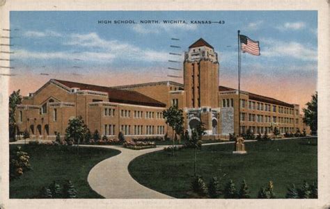 High School, North Wichita, KS Postcard