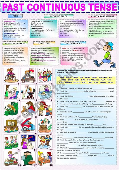 Past Continuous Tense Worksheet - Free Esl Printable Worksheets Made | Past Progressive Tense ...