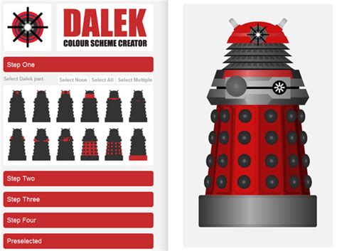 HTML5 Dalek Colour Scheme Creator – The Doctor Who Site News