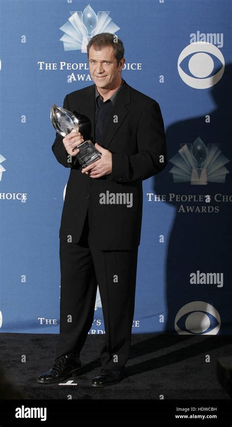 Mel Gibson with his award at the People's Choice Awards in Pasadena ...