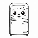 Refrigerator Coloring Page sketch template