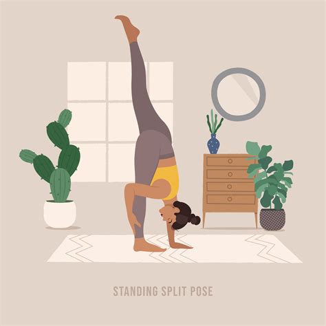 Standing Split Yoga pose. Young woman practicing Yoga pose. 11203912 Vector Art at Vecteezy