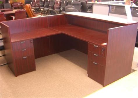 Mahogany L-Shape Reception Desk | OFCO Office Furniture