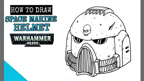 How to Draw a Space Marine helmet - Warhammer 40000: Darktide - YouTube