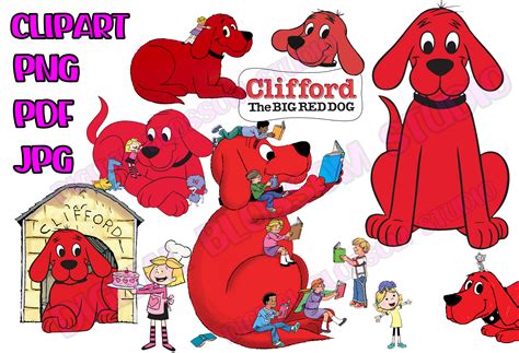 Clifford the Big Red Dog Clipart Bundle Clifford Png - Etsy