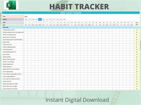 Dashboard Templates: Habit Tracker