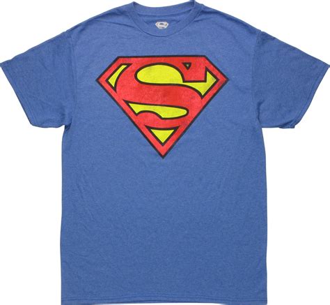 Superman Red Yellow Vintage Logo Heather T-Shirt