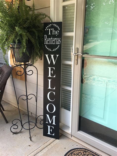 Family Welcome Sign - Front Door Welcome Sign - personalized sign ...