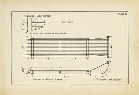 Wooden Toboggan Construction Specs - The Old Design Shop