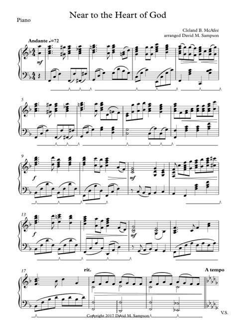 Near to the Heart of God Sheet Music | Cleland B. McAfee | Piano Solo