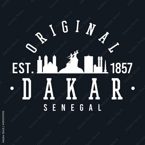 Dakar, Senegal Skyline Original. A Logotype Sports College and University Style. Illustration ...