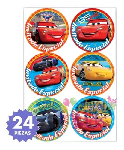 Cars 3 Rayo Mcqueen Distintivos Stickers Fiesta - Car0h1