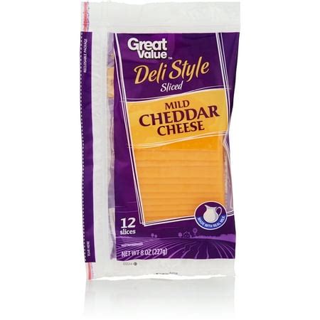 Great Value Mild Cheddar Cheese Slices, 8 oz - Walmart.com