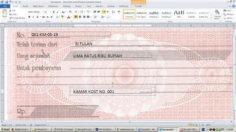 Ukuran Kertas Untuk Kwitansi Word - IMAGESEE