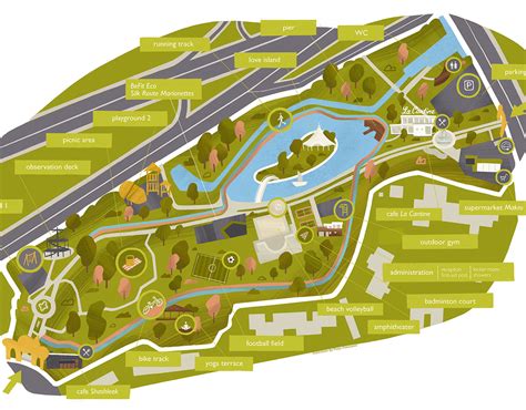 Eco park map illustration :: Behance