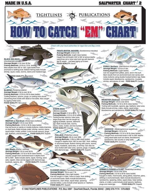 How to Catch "EM" Chart: Saltwater Edition | South Carolina Fishing | Pinterest