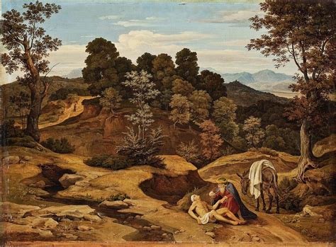 Landscape, With The Good Samaritan Painting by Heinrich Reinhold