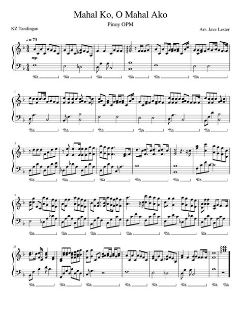 Mahal Ko. O Mahal Ako - (Instrumental) sheet music for Piano download free in PDF or MIDI