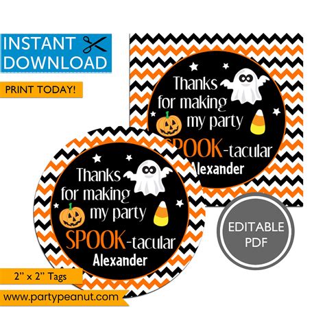 Spooktacular Halloween Thank You Tags - Party Peanut