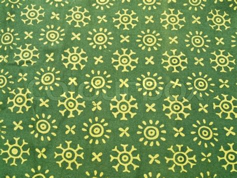 Green batik fabric as background from ... | Stock image | Colourbox