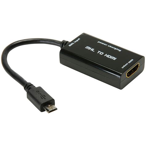 MHL Adapter USB Micro B to HDMI with Power/Charging Input 844632095177 | eBay