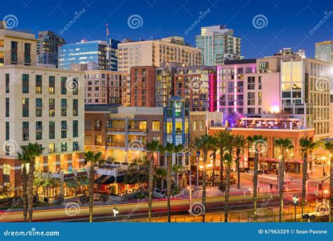 San Diego Nightlife District Stock Image - Image of downtwon, train: 67963329