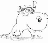 Hippo Face Coloring Page Pages sketch template