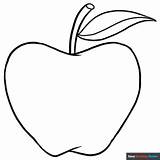 Apple Coloring Page  Easy Drawing Guides sketch template